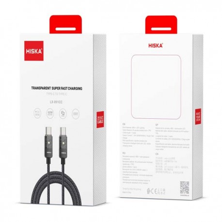 کابل تبدیل USB-C به USB-C برند هیسکا مدل LX-891CC طول 1 متر کابل تبدیل USB-C به USB-C برند هیسکا مدل LX-891CC طول 1 متر