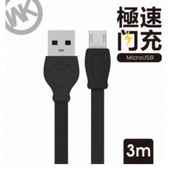 کابل شارژ میکرو USB دبلیو کی (3متری ) WK WDC-023