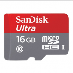  کارت حافظه microSDHC سن ديسک مدل Ultra کلاس 10 استاندارد UHS-I U1 سرعت 80MBps 533X همراه با آداپتور SD ظرفيت 16 گيگابايت 