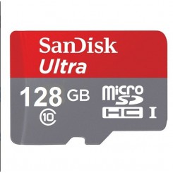 کارت حافظه microSDHC سن ديسک مدل Ultra کلاس 10 استاندارد UHS-I U1 سرعت 80MBps 533X همراه با آداپتور SD ظرفيت 128گيگابايت