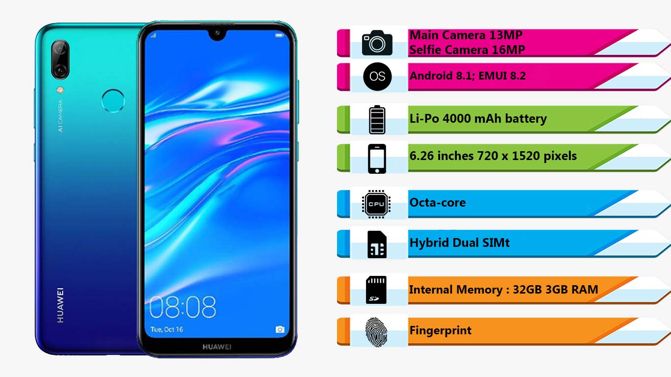 خرید Huawei Y7 Prime 2019 (64G,3GB Ram)|فروشگاه اینترنتی Digi2030