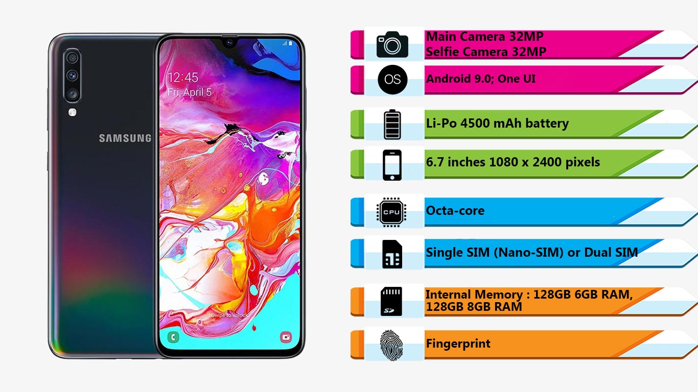 گوشی موبایل سامسونگ Galaxy A70 (128G,6G)|فروشگاه اینترنتی Digi2030